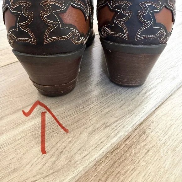 Ariat Dandy Sassy Inlay Brown Leather Western Boots - Picture 12 of 12